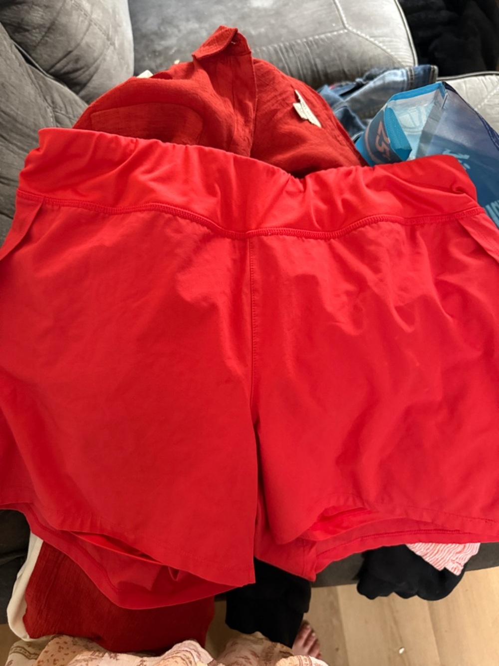 Avia Red Women's Athletic Shorts with Elastic Waist